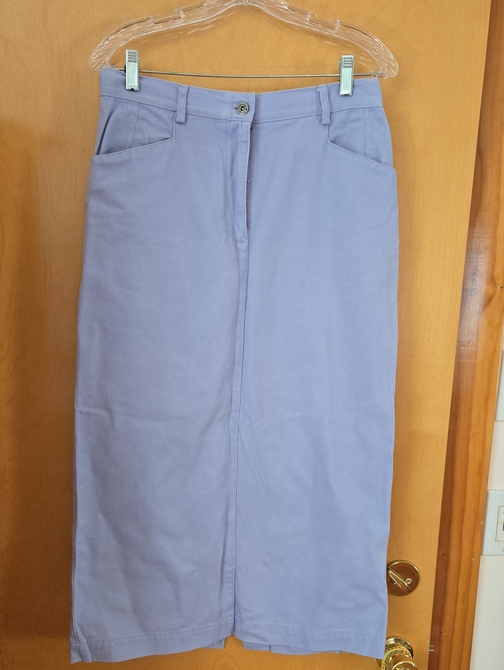 Classic Lavender Straight Midi Skirt - Womens
